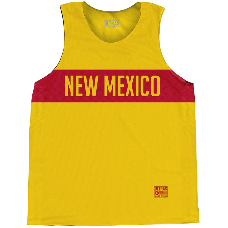 New Mexico Finish Line State Flag Basketball Singlets - Yellow