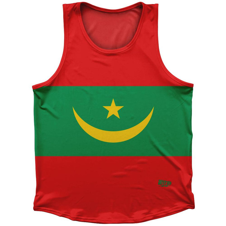 Mauritania Country Flag Sport Tank Top Made In USA - Green Red