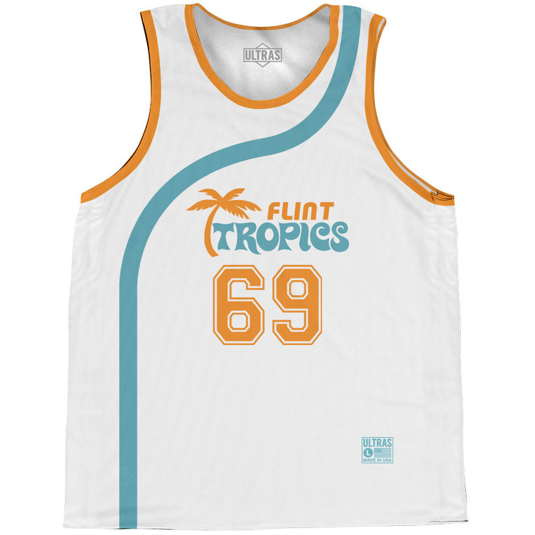 Flint Tropics Downtown 69 Basketball Practice Singlet Jersey - White