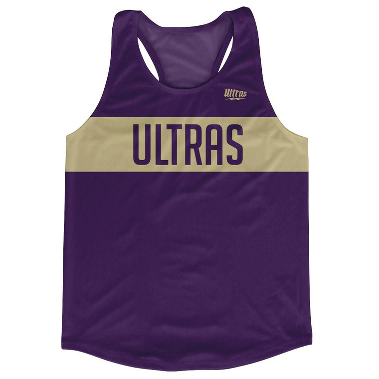 Ultras Purple and Vegas Gold Finish Line Running Tank Top Racerback Track and Cross Country Singlet Jersey Made In USA - Purple & Vegas Gold