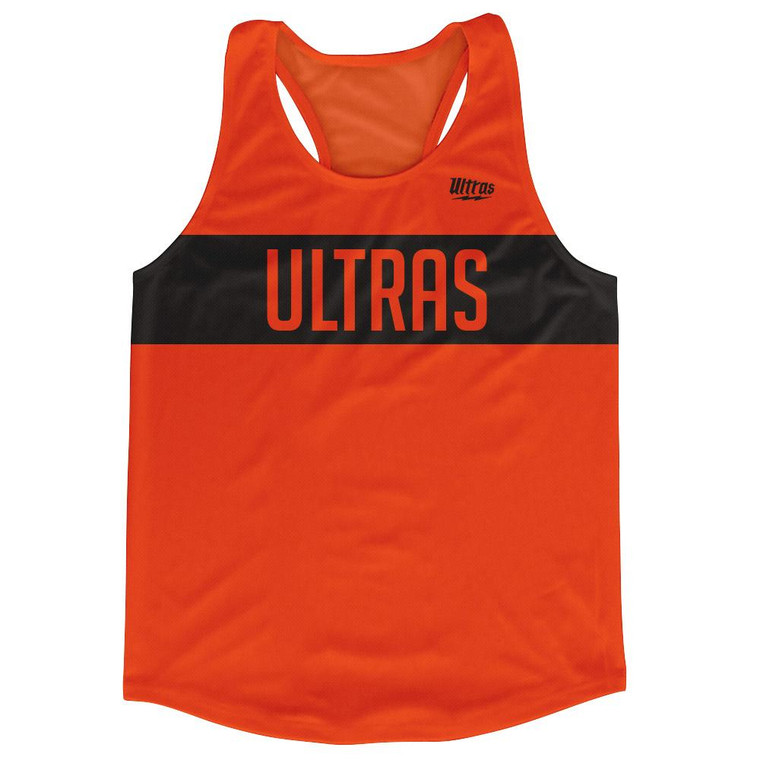 Ultras Black and Orange Finish Line Running Tank Top Racerback Track and Cross Country Singlet Jersey Made In USA - Black & Orange