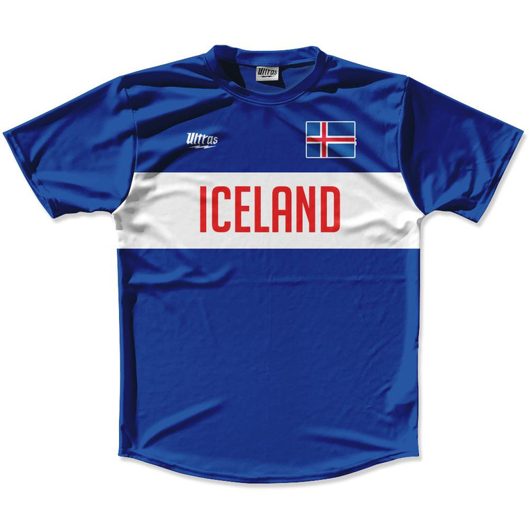 Ultras Iceland Flag Finish Line Running Cross Country Track Shirt Made In USA - Royal