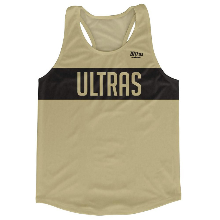 Ultras Black and Vegas Gold Finish Line Running Tank Top Racerback Track and Cross Country Singlet Jersey Made In USA - Vegas Gold & Black