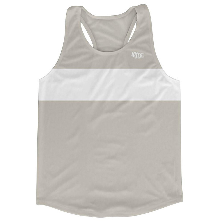 Ultras Cool Grey And White Blank Finish Line Running Tank Top Racerback Track and Cross Country Singlet Jersey Made In USA - Cool Grey And White