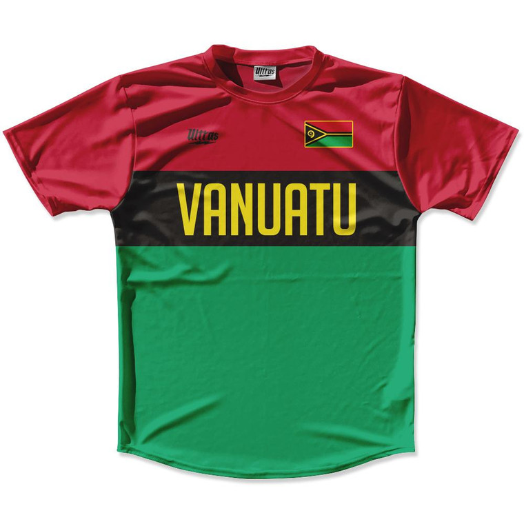 Ultras Vanuatu Flag Finish Line Running Cross Country Track Shirt Made In USA - Maroon Green