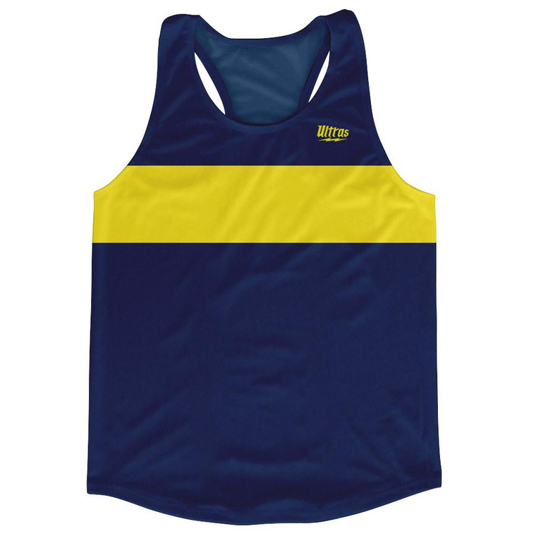 Ultras Navy Blue and Yellow Blank Finish Line Running Tank Top Racerback Track and Cross Country Singlet Jersey Made In USA - Navy Blue & Yellow