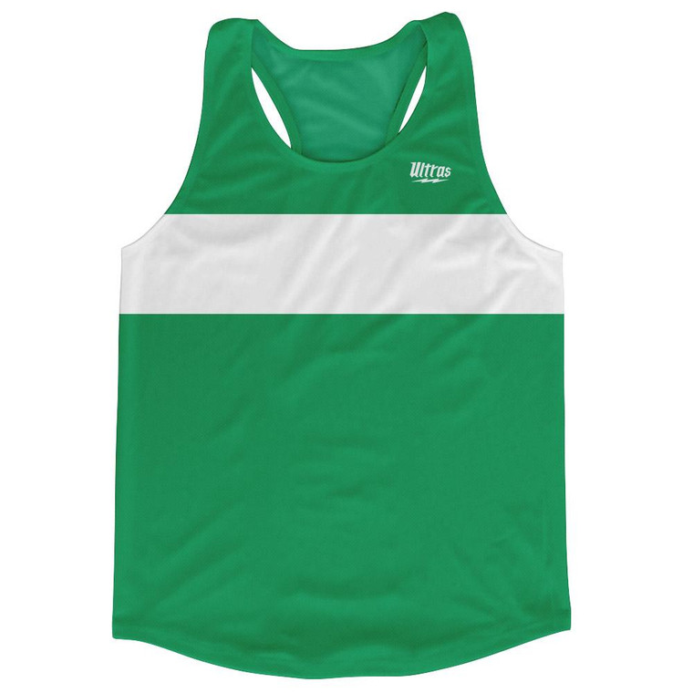 Ultras Kelly Green and White Blank Finish Line Running Tank Top Racerback Track and Cross Country Singlet Jersey Made In USA - Kelly Green & White