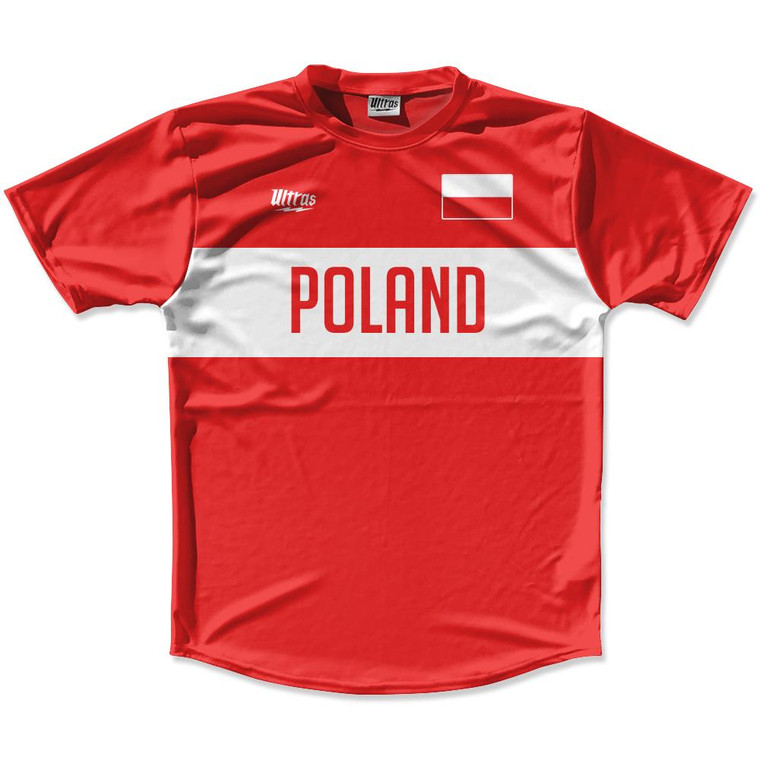 Ultras Poland Flag Finish Line Running Cross Country Track Shirt Made In USA - Red