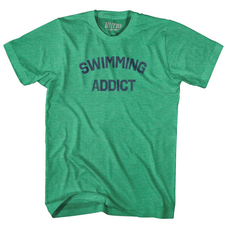 Swimming Addict Adult Tri-Blend T-shirt - Kelly