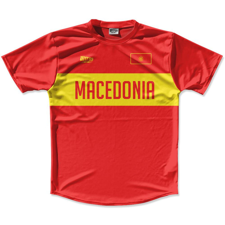 Ultras Macedonia Flag Finish Line Running Cross Country Track Shirt Made In USA - Red