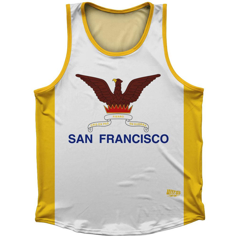 San Francisco Flag Sport Tank Top Made In USA - Yellow