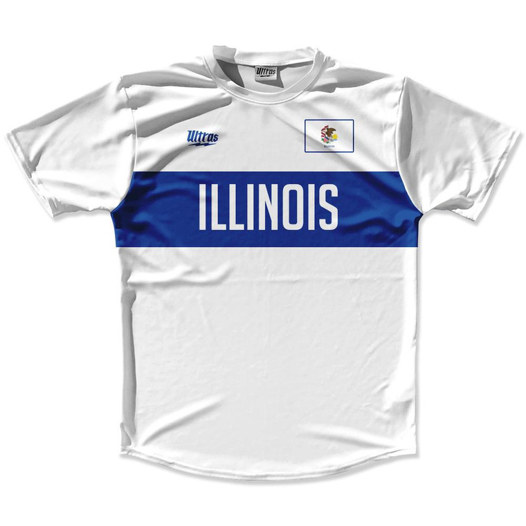Ultras Illinois Flag Finish Line Running Cross Country Track Shirt Made In USA - White