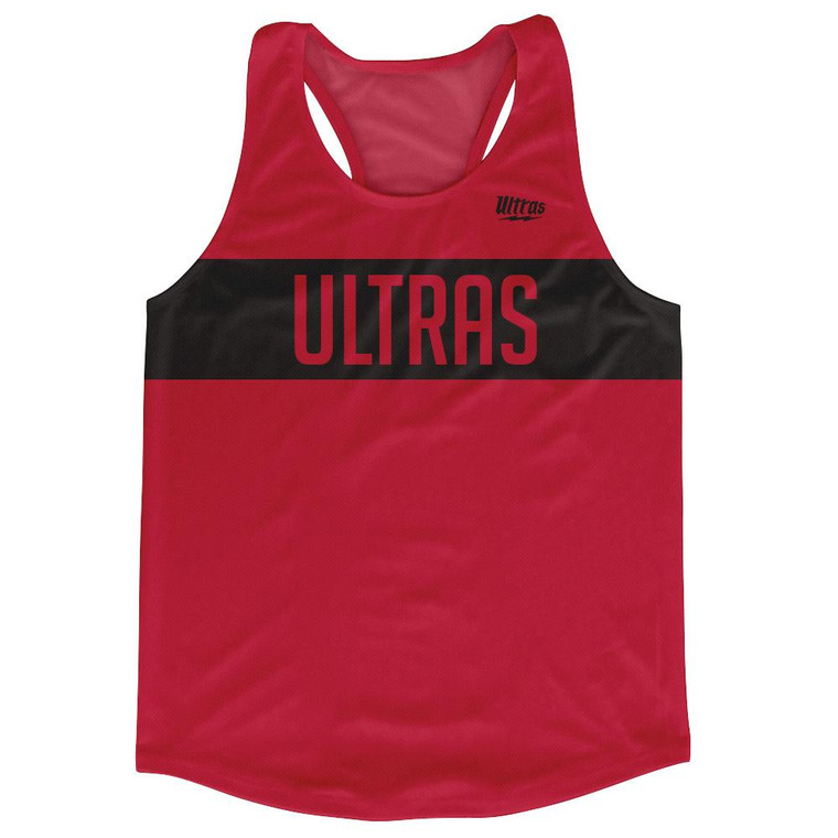 Ultras Black and Dark Red Finish Line Running Tank Top Made In USA - Black & Dark Red