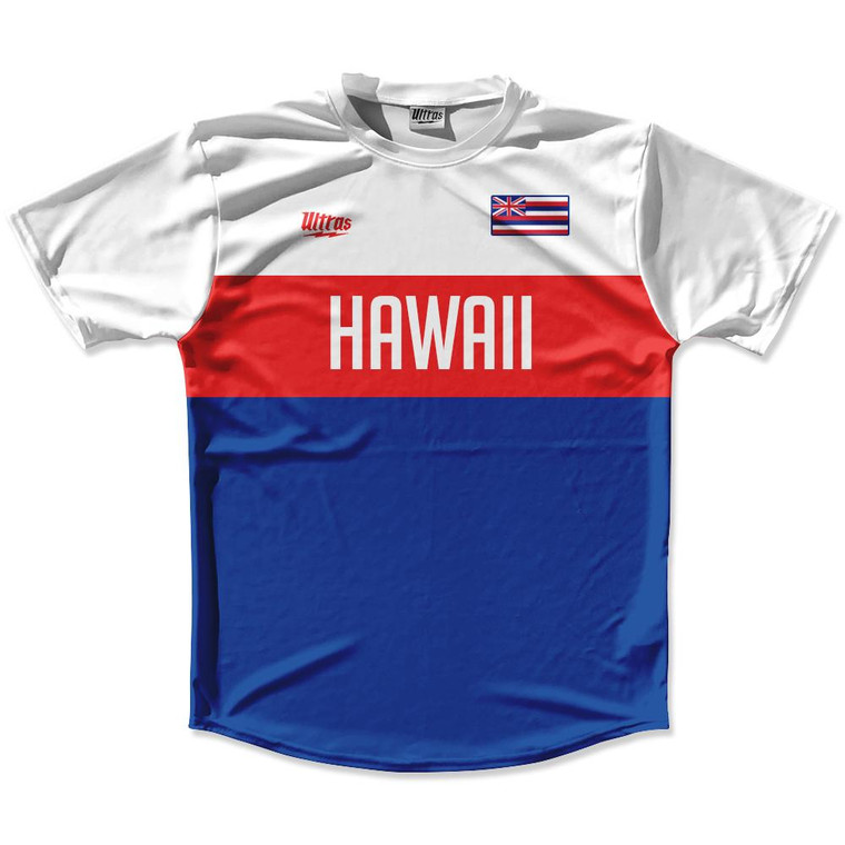 Ultras Hawaii Flag Finish Line Running Cross Country Track Shirt Made In USA - White Royal
