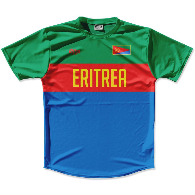 Ultras Eritrea Flag Finish Line Running Cross Country Track Shirt Made In USA-GreenBlue