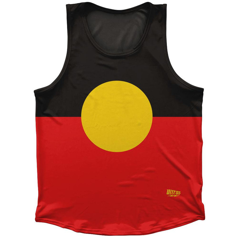 Aboriginal Flag Sport Tank Top Made In USA-Red Black