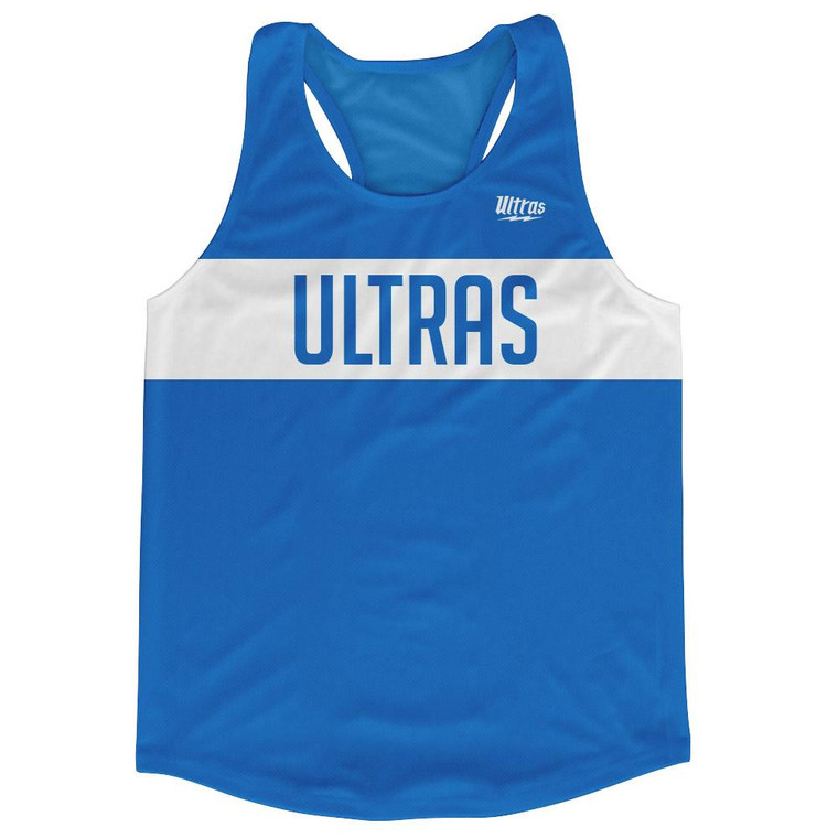 Ultras Royal Blue and White Finish Line Running Tank Top Racerback Track and Cross Country Singlet Jersey Made In USA - Royal Blue & White