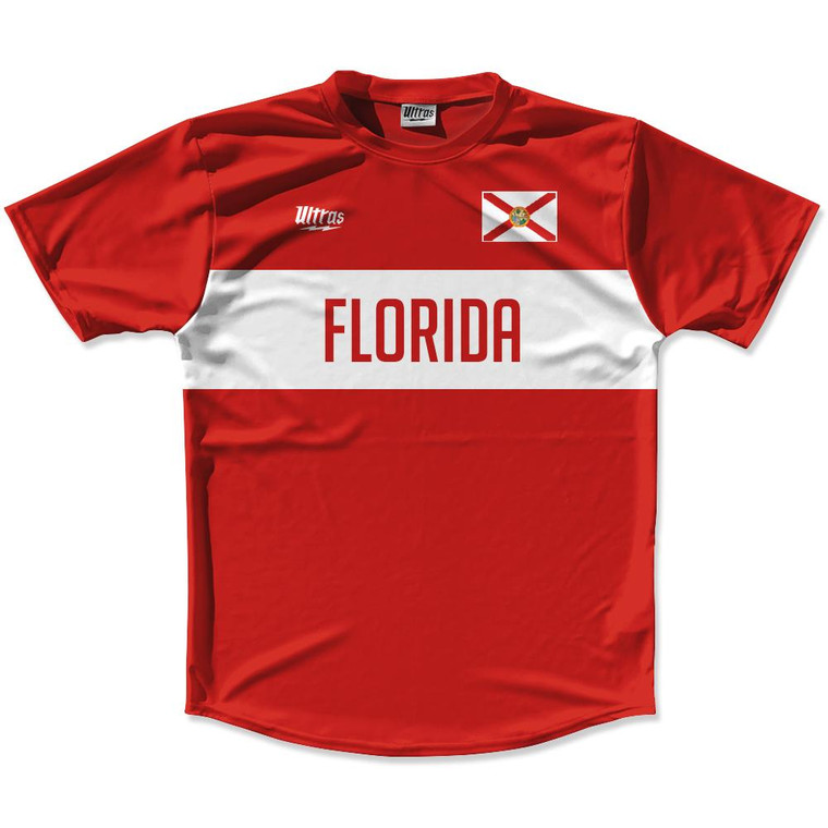 Ultras Florida Flag Finish Line Running Cross Country Track Shirt Made In USA - Red