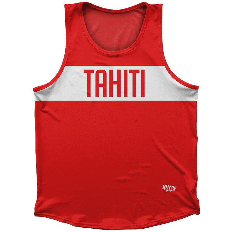 Tahiti Country Finish Line Sport Tank Top Made In USA - Red
