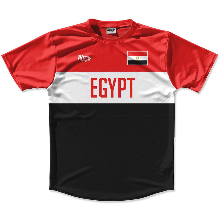 Ultras Egypt Flag Finish Line Running Cross Country Track Shirt Made In USA-Red Black