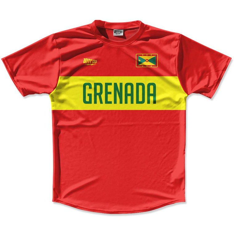 Ultras Grenada Flag Finish Line Running Cross Country Track Shirt Made In USA-Red