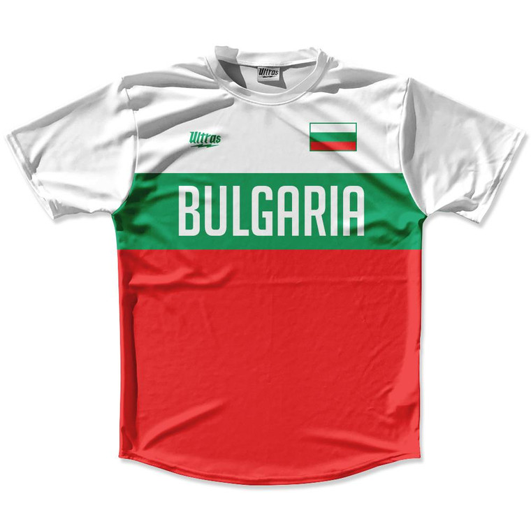 Ultras Bulgaria Flag Finish Line Running Cross Country Track Shirt Made In USA - White Red