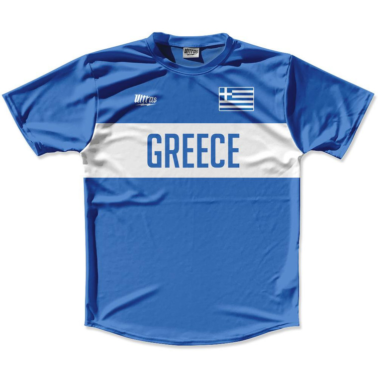 Ultras Greece Flag Finish Line Running Cross Country Track Shirt Made In USA - Blue