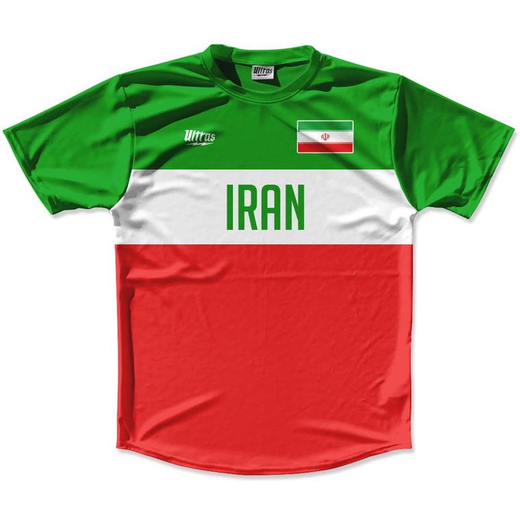 Ultras Iran Flag Finish Line Running Cross Country Track Shirt Made In USA - Green Red