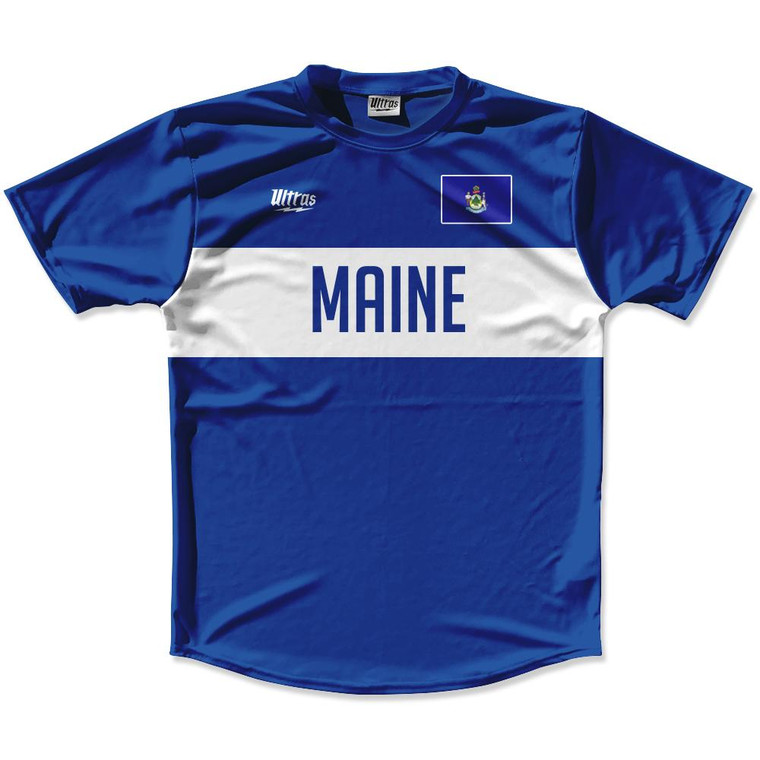 Ultras Maine Flag Finish Line Running Cross Country Track Shirt Made In USA - Royal