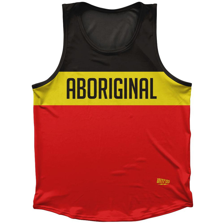 Aboriginal Finish Line Sport Tank Top Made In USA - Red Black