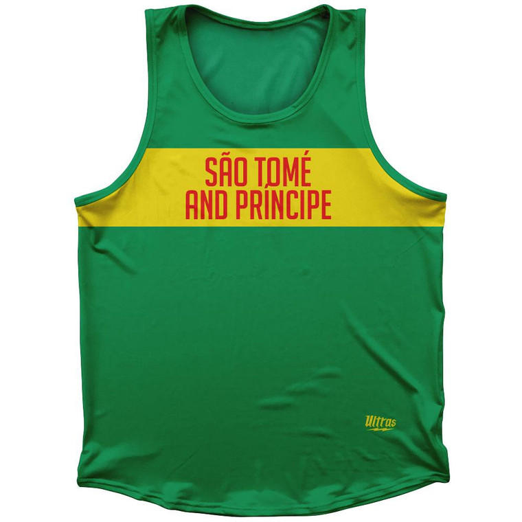 Sao Tome and Principe Country Finish Line Sport Tank Top Made In USA - Green