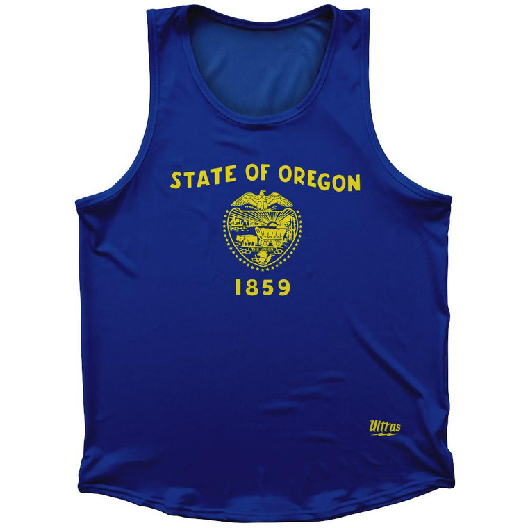Oregon State Flag Sport Tank Top Made In USA - Royal Blue