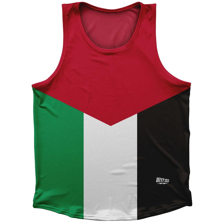 Palestine Country Flag Sport Tank Top Made In USA - Black White Green
