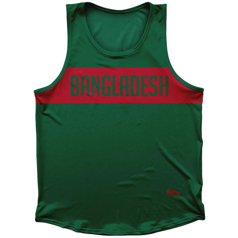 Bangladesh Country Finish Line Sport Tank Top Made In USA - Green