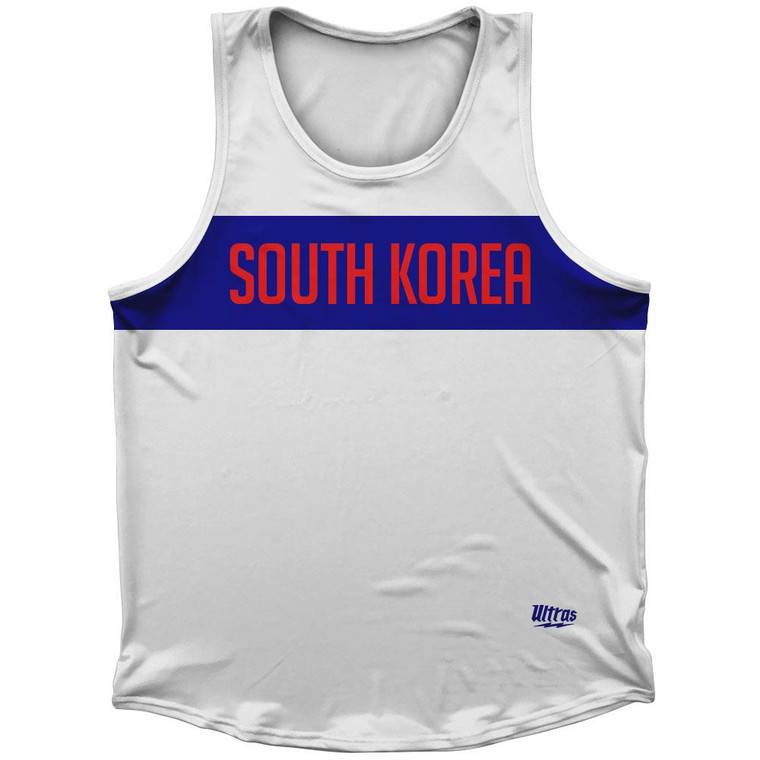 South Korea Country Finish Line Sport Tank Top Made In USA - White