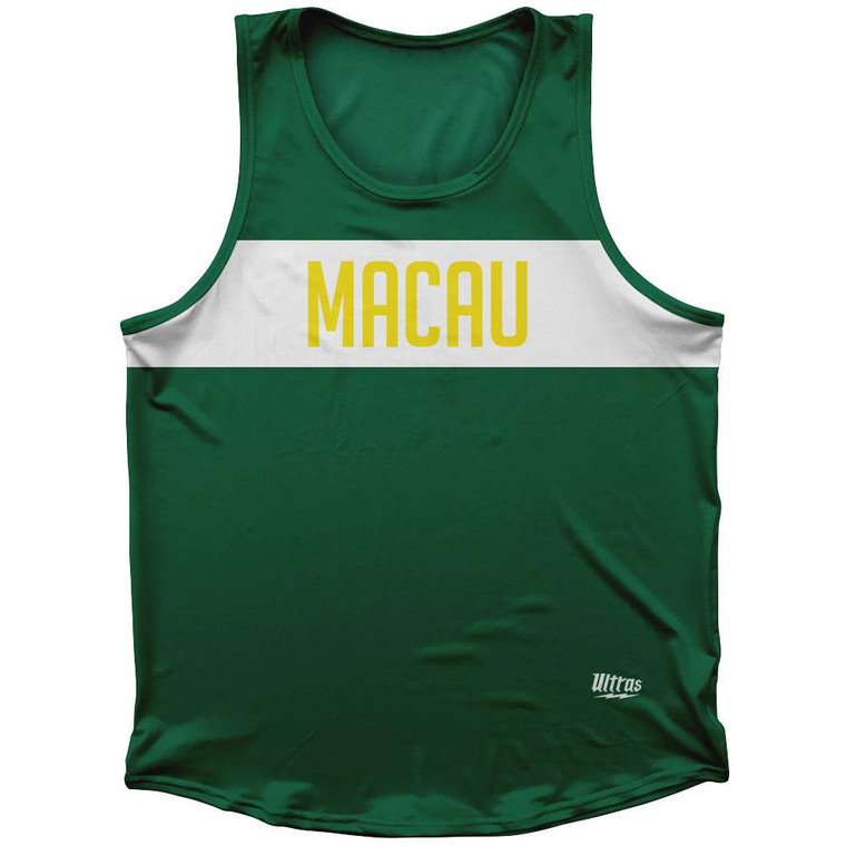 Macau Country Finish Line Sport Tank Top Made In USA-Dark Green