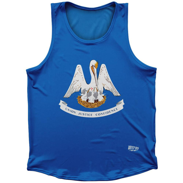 Louisiana State Flag Sport Tank Top Made In USA-Sky Blue