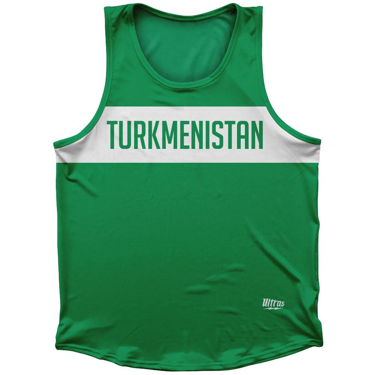 Turkmenistan Country Finish Line Sport Tank Top Made In USA - Green