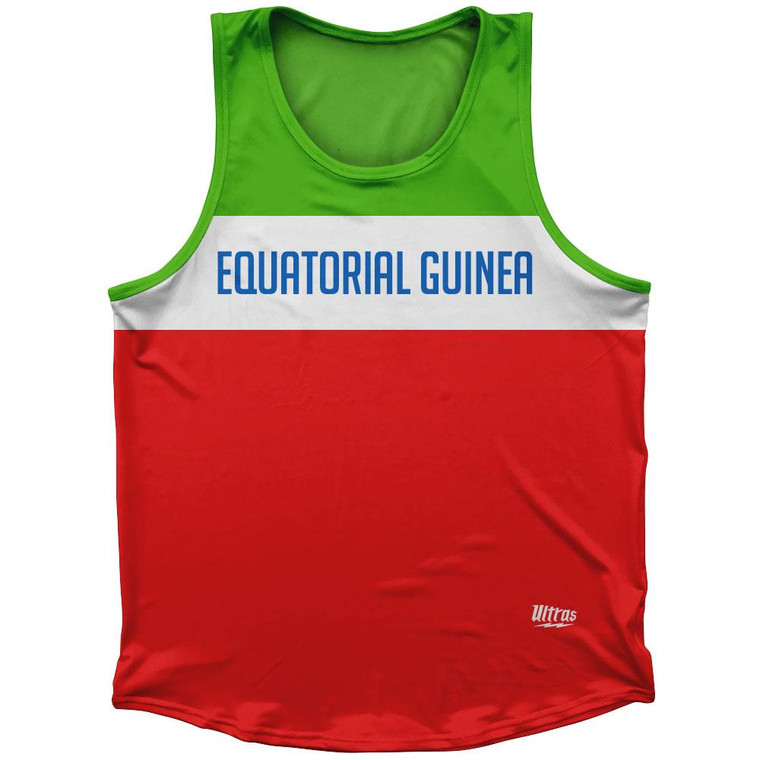 Equatorial Guinea Country Finish Line Sport Tank Top Made In USA - Green Red