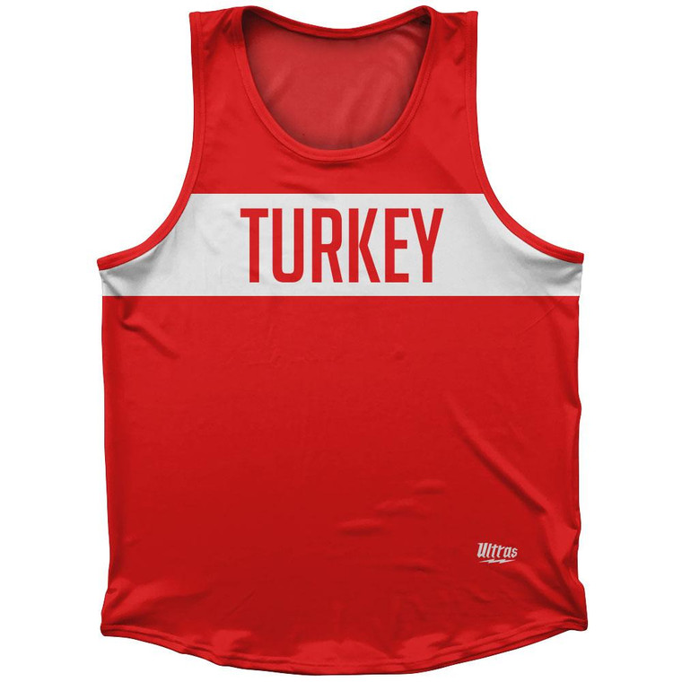 Turkey Country Finish Line Sport Tank Top Made In USA - Red