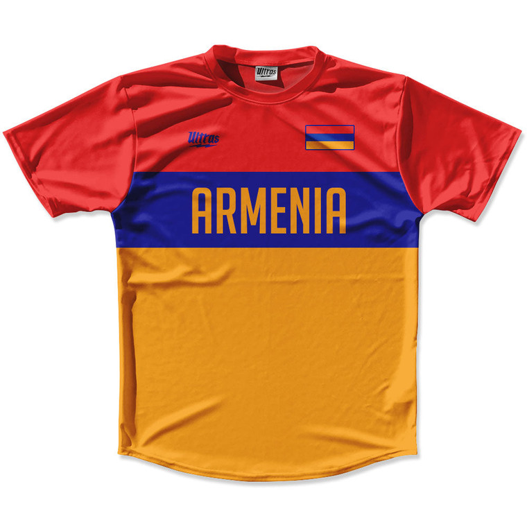 Ultras Armenia Flag Finish Line Running Cross Country Track Shirt Made In USA - Yellow Red