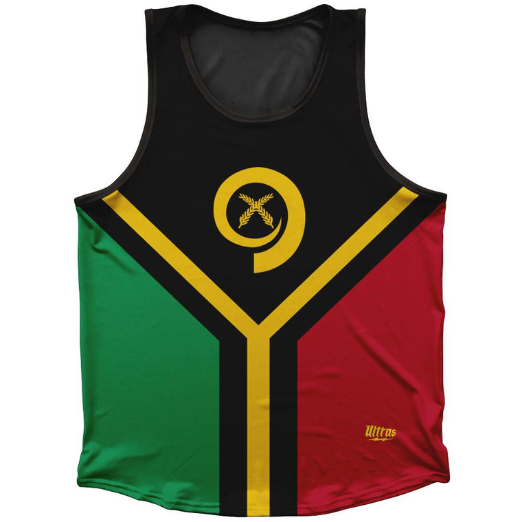 Vanuatu Country Flag Sport Tank Top Made In USA - Red Green