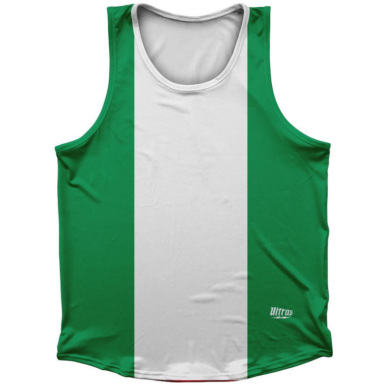 Nigeria Country Flag Sport Tank Top Made In USA - Green White
