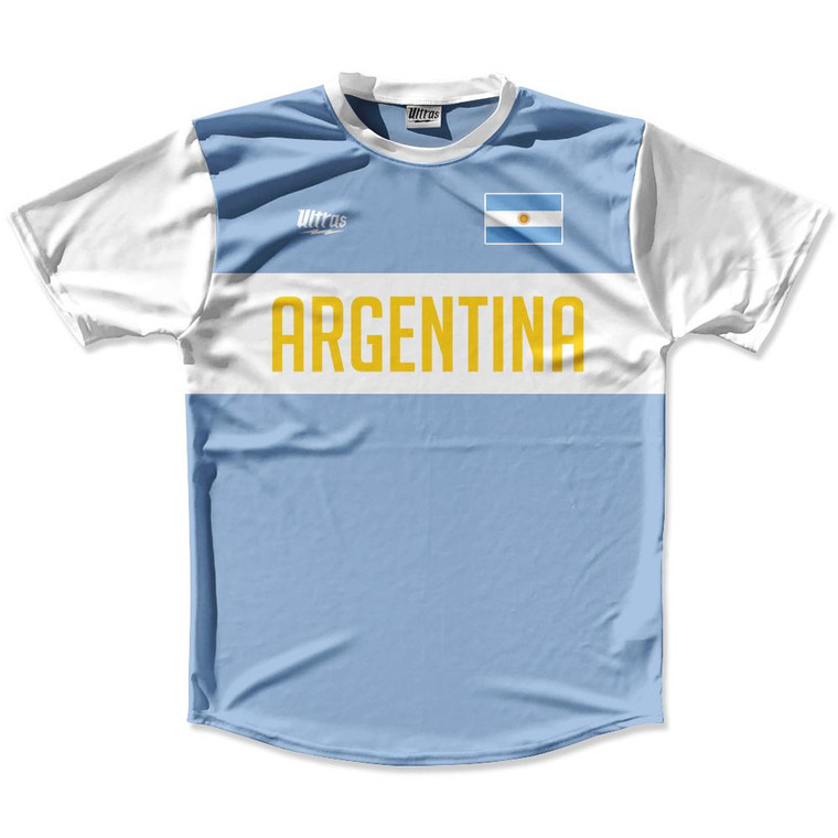 Ultras Argentina Flag Finish Line Running Cross Country Track Shirt Made In USA - Light Blue