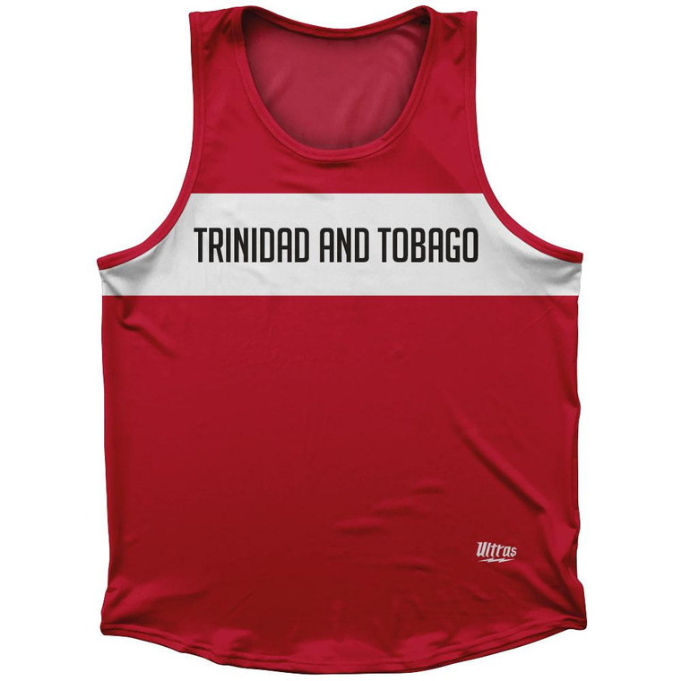 Trinidad and Tobago Country Finish Line Sport Tank Top Made In USA - Red