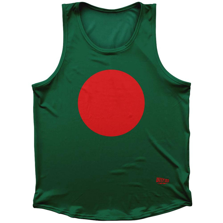 Bangladesh Country Flag Sport Tank Top Made In USA-Red Green