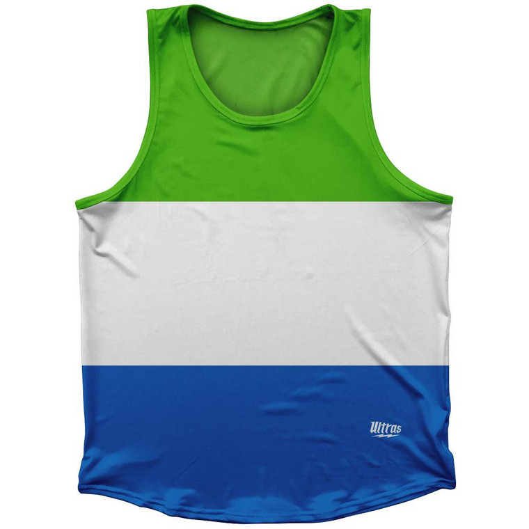 Sierra Leone Country Flag Sport Tank Top Made In USA - Green Blue