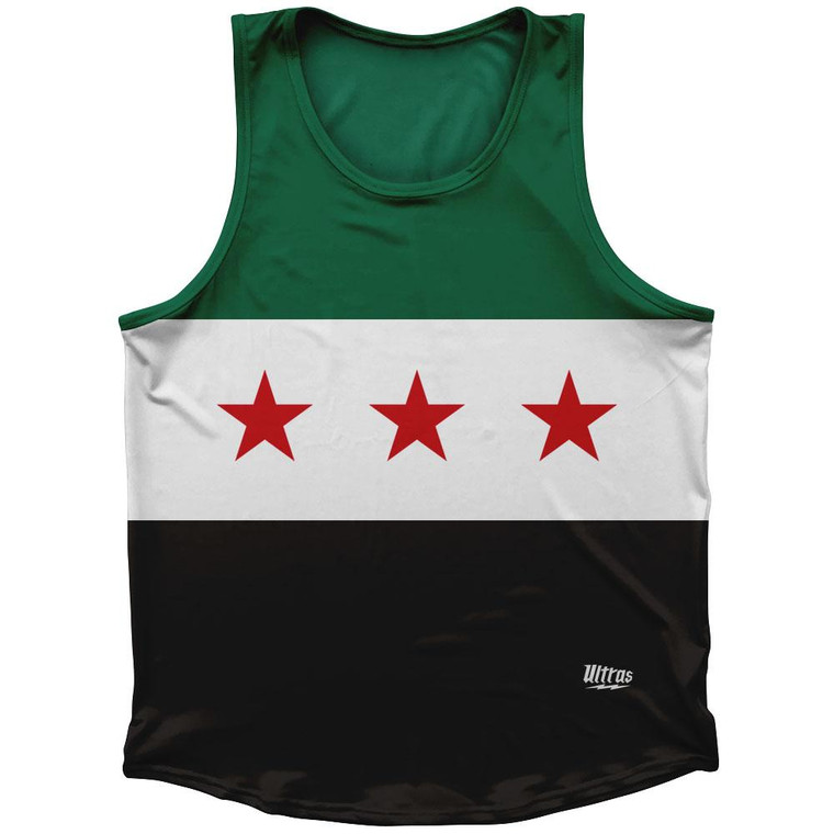 Syria Country Flag Sport Tank Top Made In USA - Green Black White