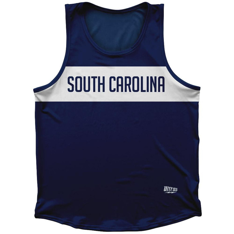 South Carolina Finish Line State Flag Sport Tank Top Made In USA - Navy