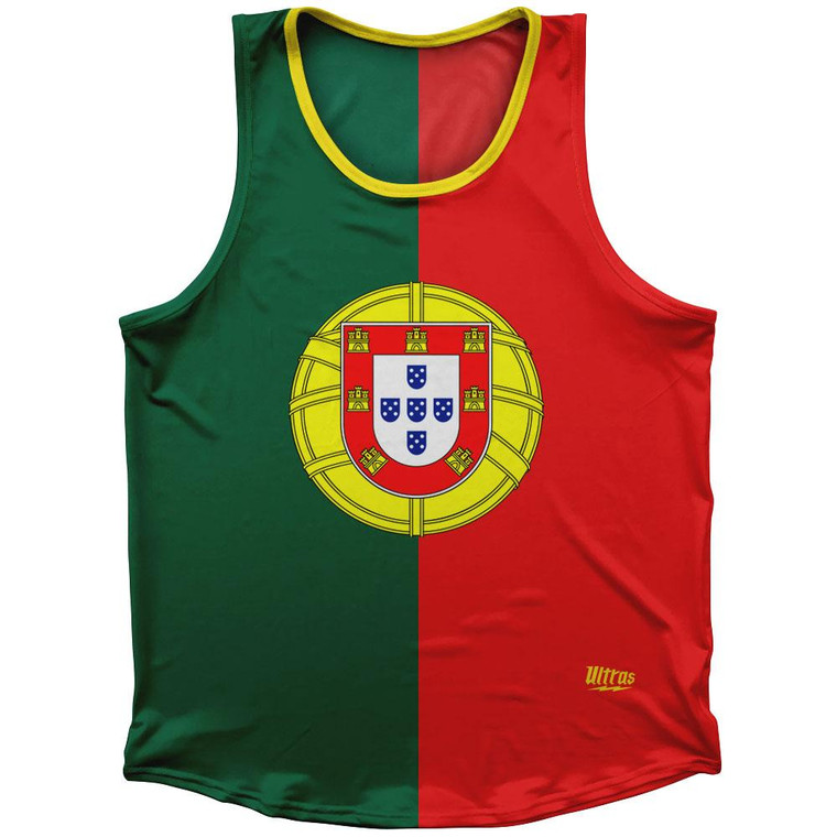 Portugal Country Flag Sport Tank Top Made In USA - Red Green